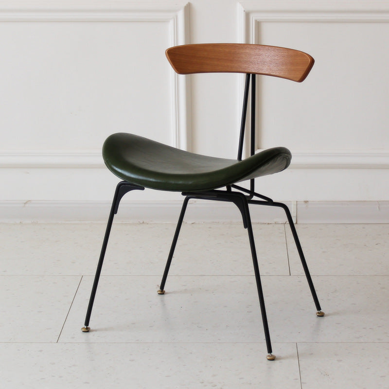 Industrial Ant Arch Wood Leather Dining Chair