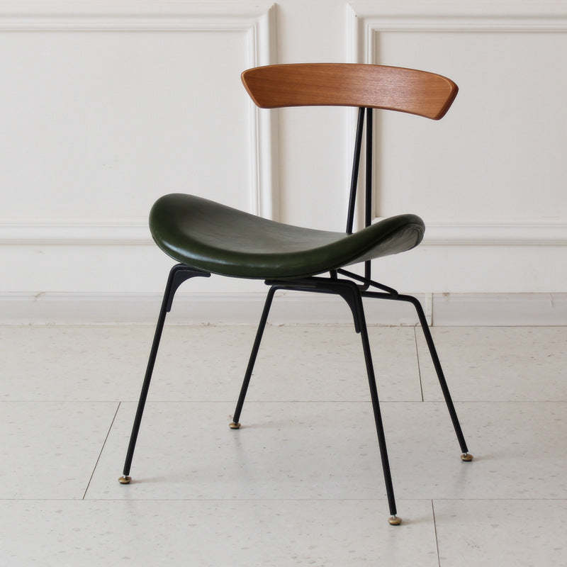 Industrial Ant Arch Wood Leather Dining Chair