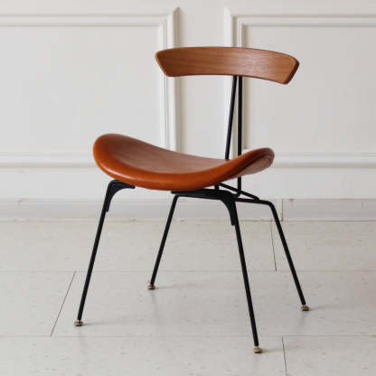 Industrial Ant Arch Wood Leather Dining Chair
