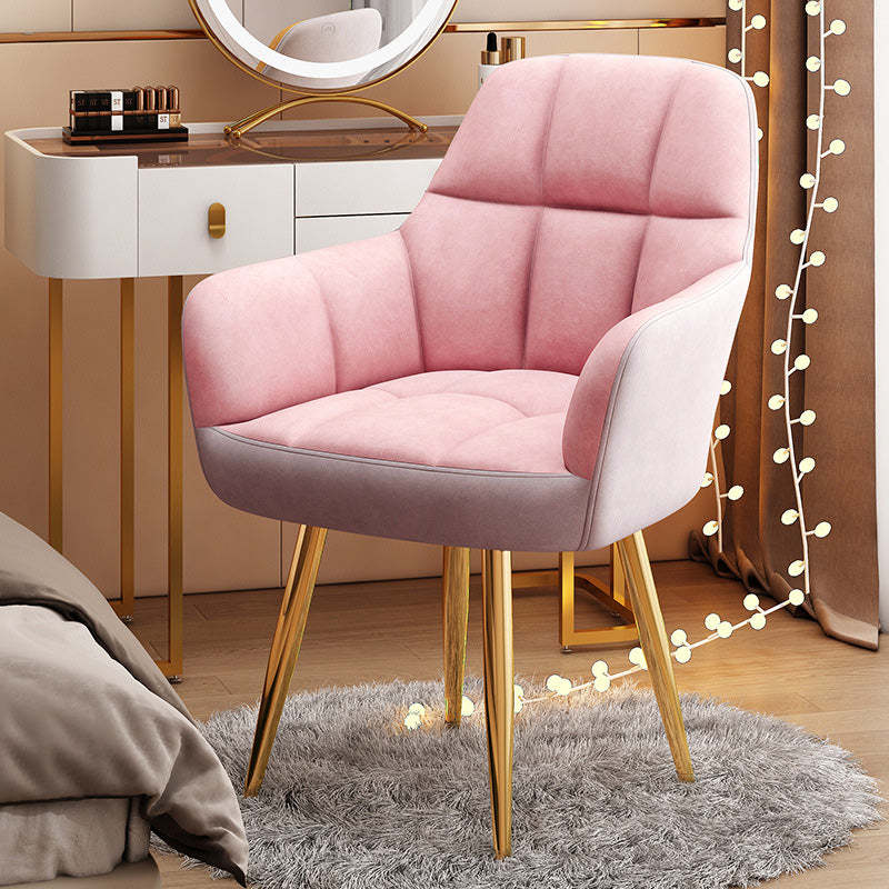 Modern Velvet Tapered-Leg Vanity Stool