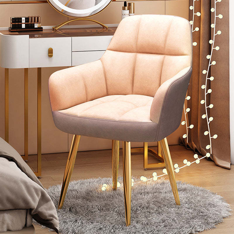 Modern Velvet Tapered-Leg Vanity Stool