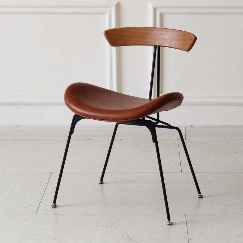 Industrial Ant Arch Wood Leather Dining Chair