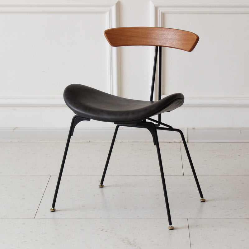 Industrial Ant Arch Wood Leather Dining Chair