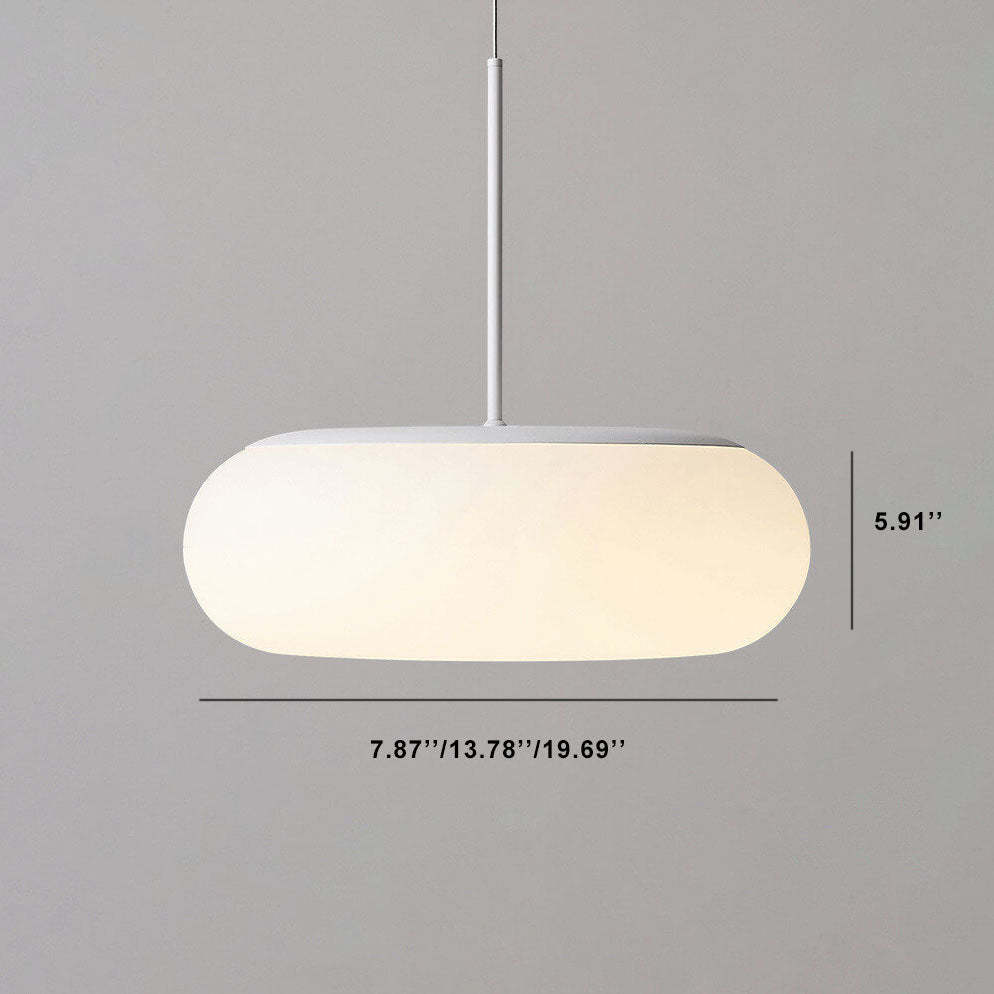 Minimalist White Plastic Drum LED Pendant