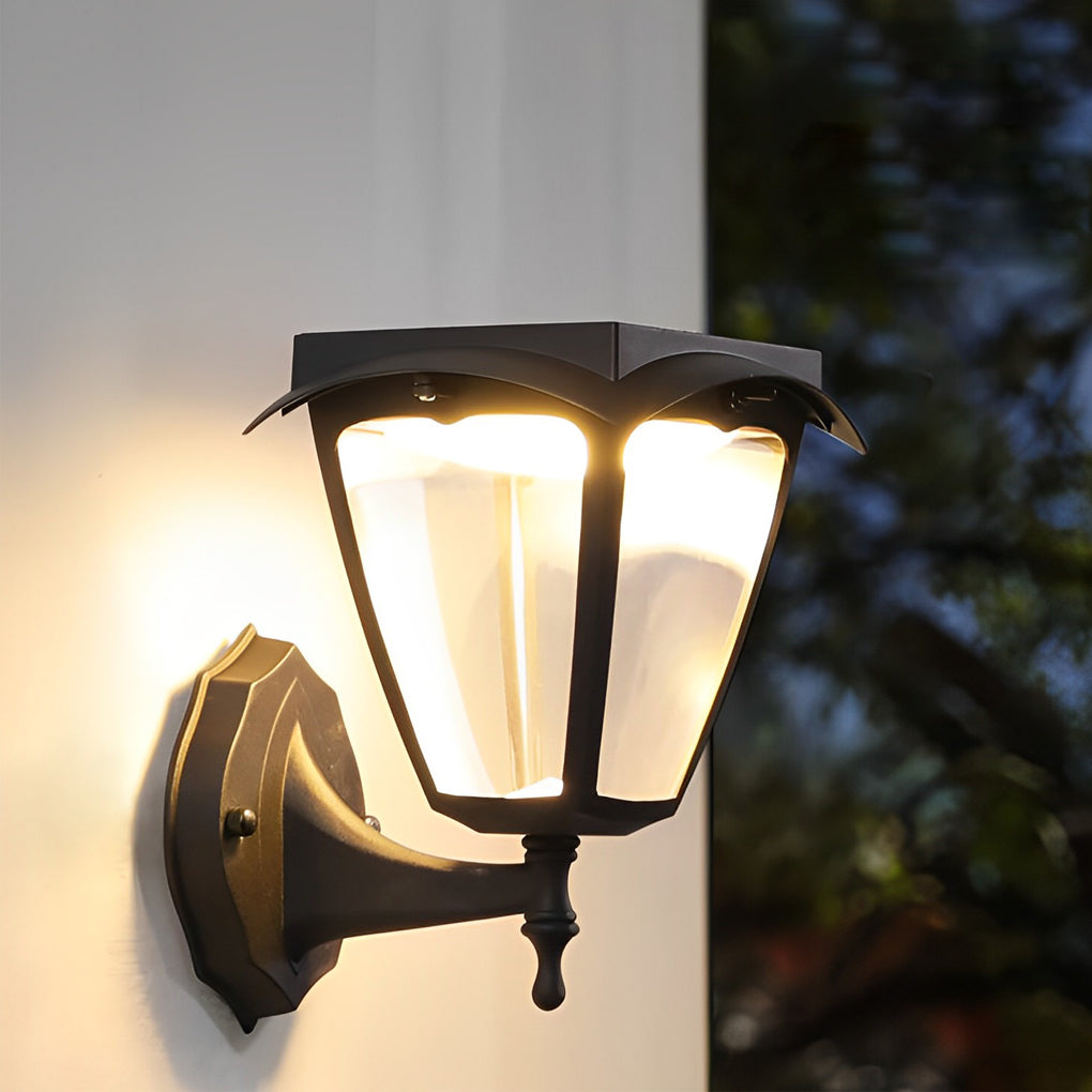Black Solar Porch LED Outdoor Wall Sconce