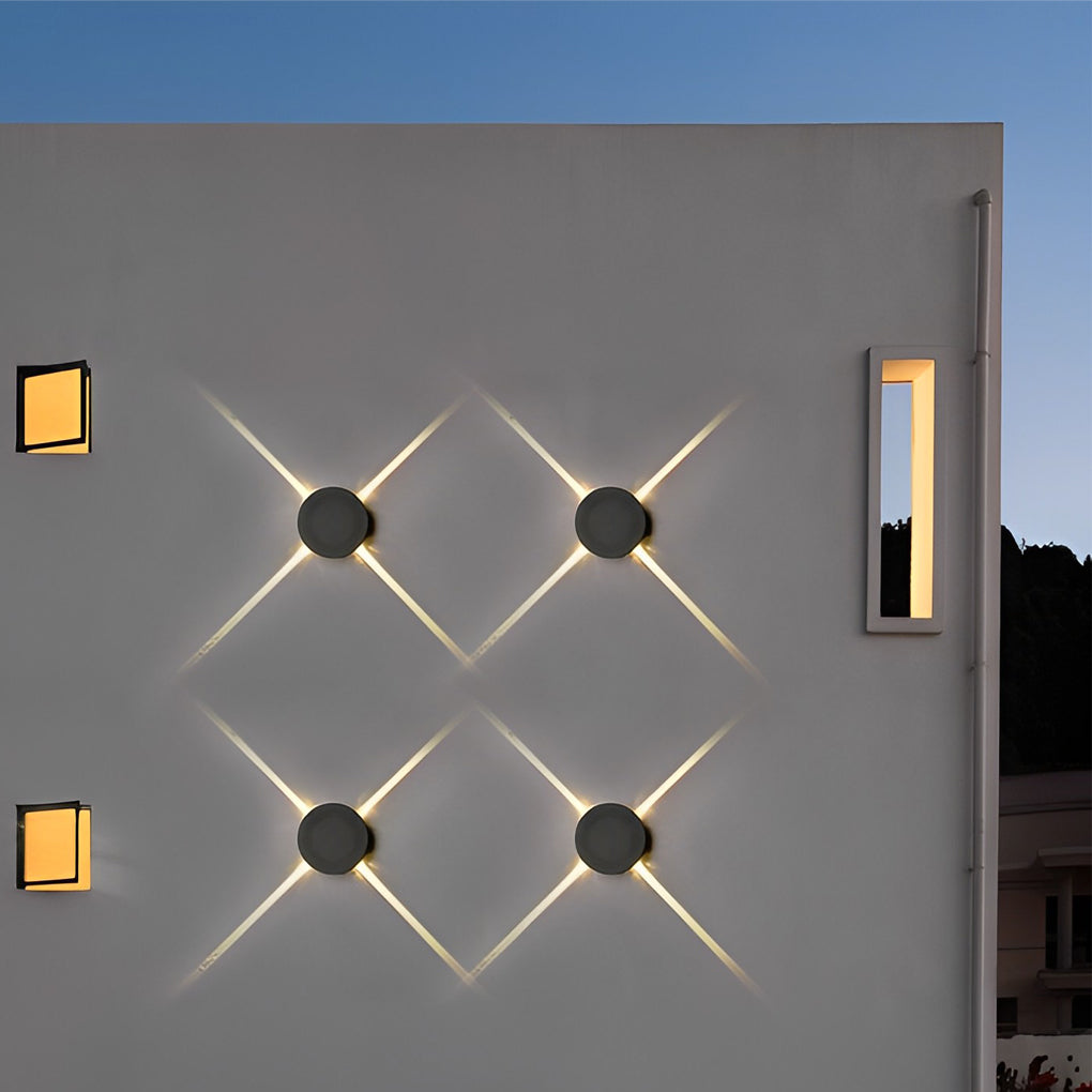 Round Square LED 12W Cross Star Lights Waterproof Modern Wall Lamp-Lighom