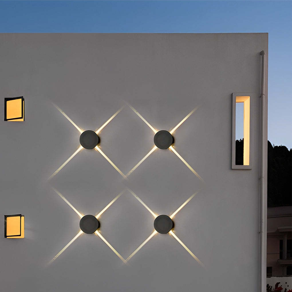 Round Square LED 12W Cross Star Lights Waterproof Modern Wall Lamp-Lighom