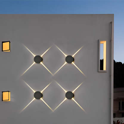 Round Square LED 12W Cross Star Lights Waterproof Modern Wall Lamp-Lighom