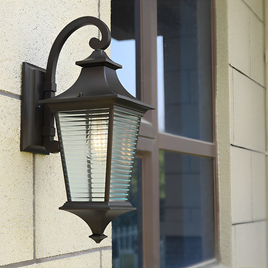 Retro Striped Glass Modern Outdoor Wall Light