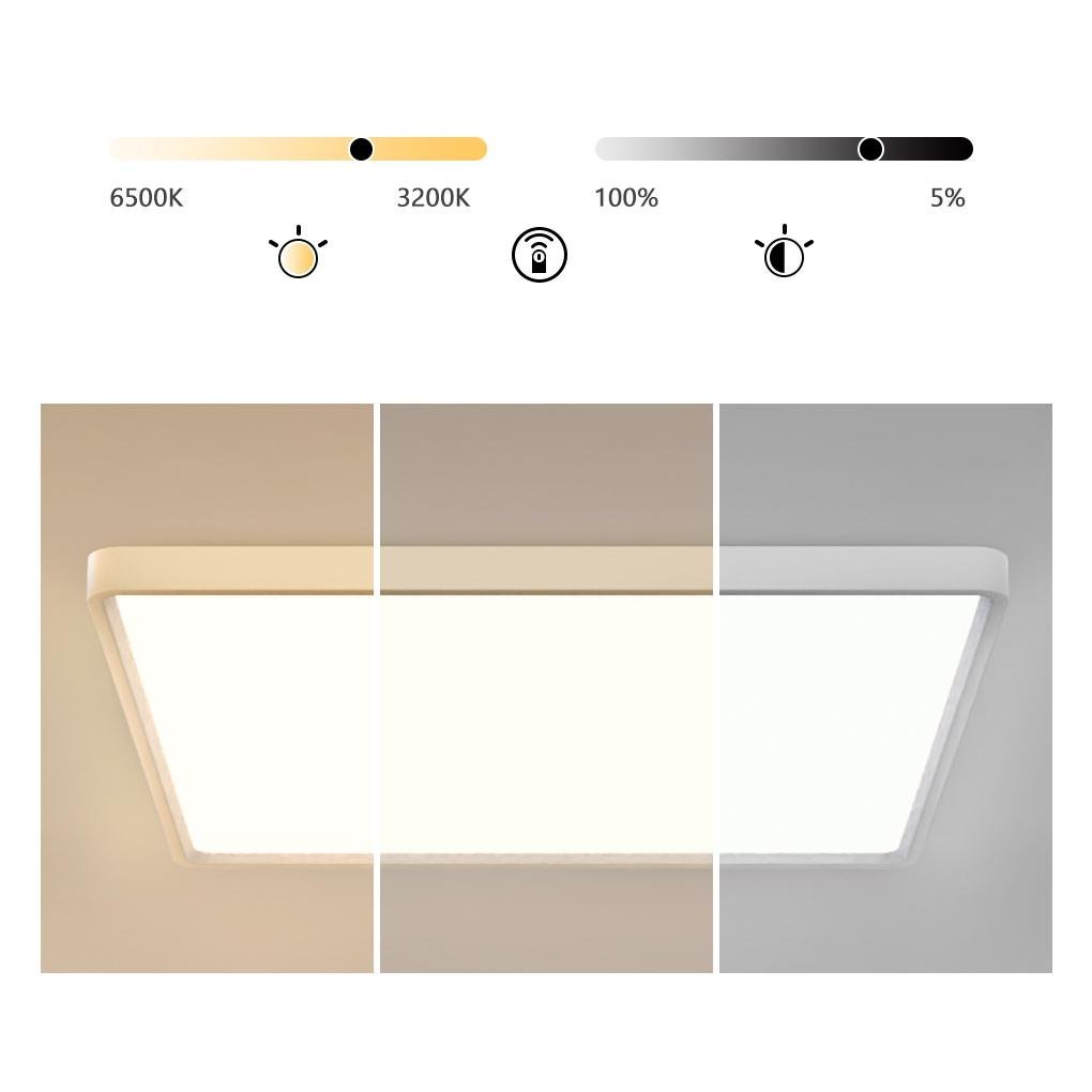 Soft White Flat Flush Mount — Dimmable