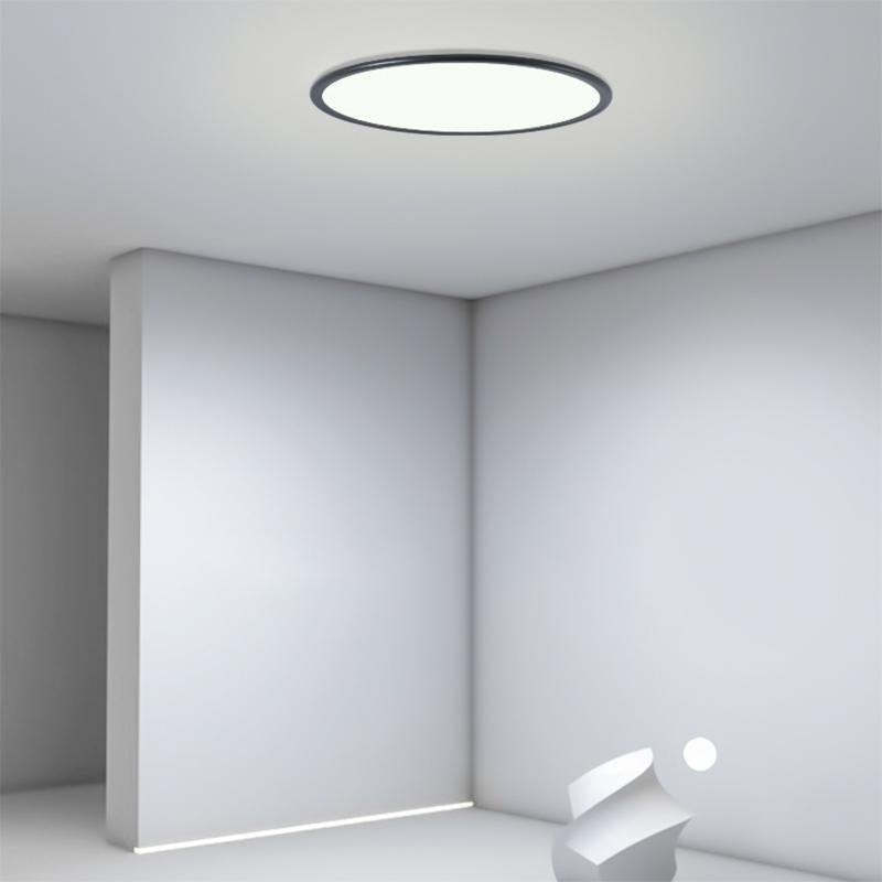 Soft White Round Industrial Black Flush Mount Kitchen Light