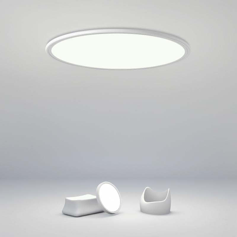 Soft White Round Industrial Black Flush Mount Kitchen Light