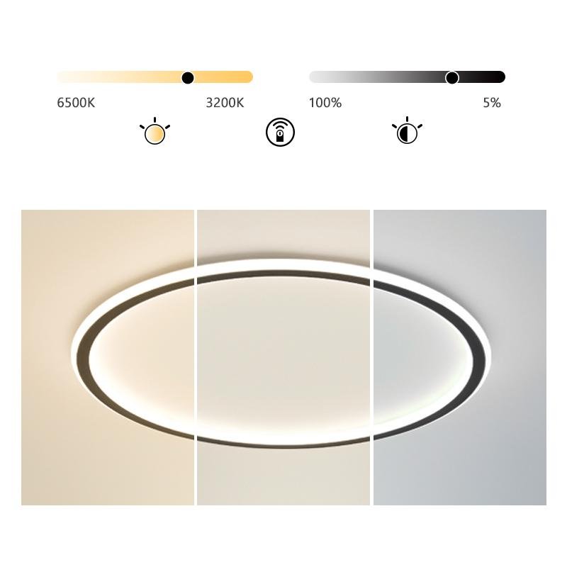 Round Black Framed Industrial Flush Mount Kitchen Lighting Dining Room Lighting Bedroom Ceiling Lights-Lighom
