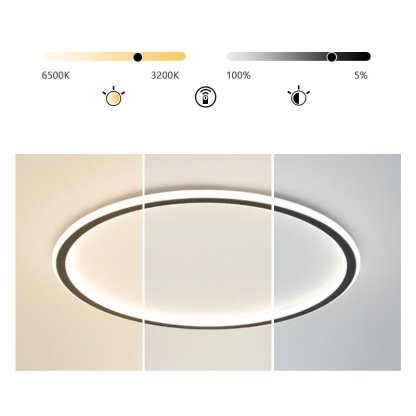 Round Black Framed Industrial Flush Mount Kitchen Lighting Dining Room Lighting Bedroom Ceiling Lights-Lighom