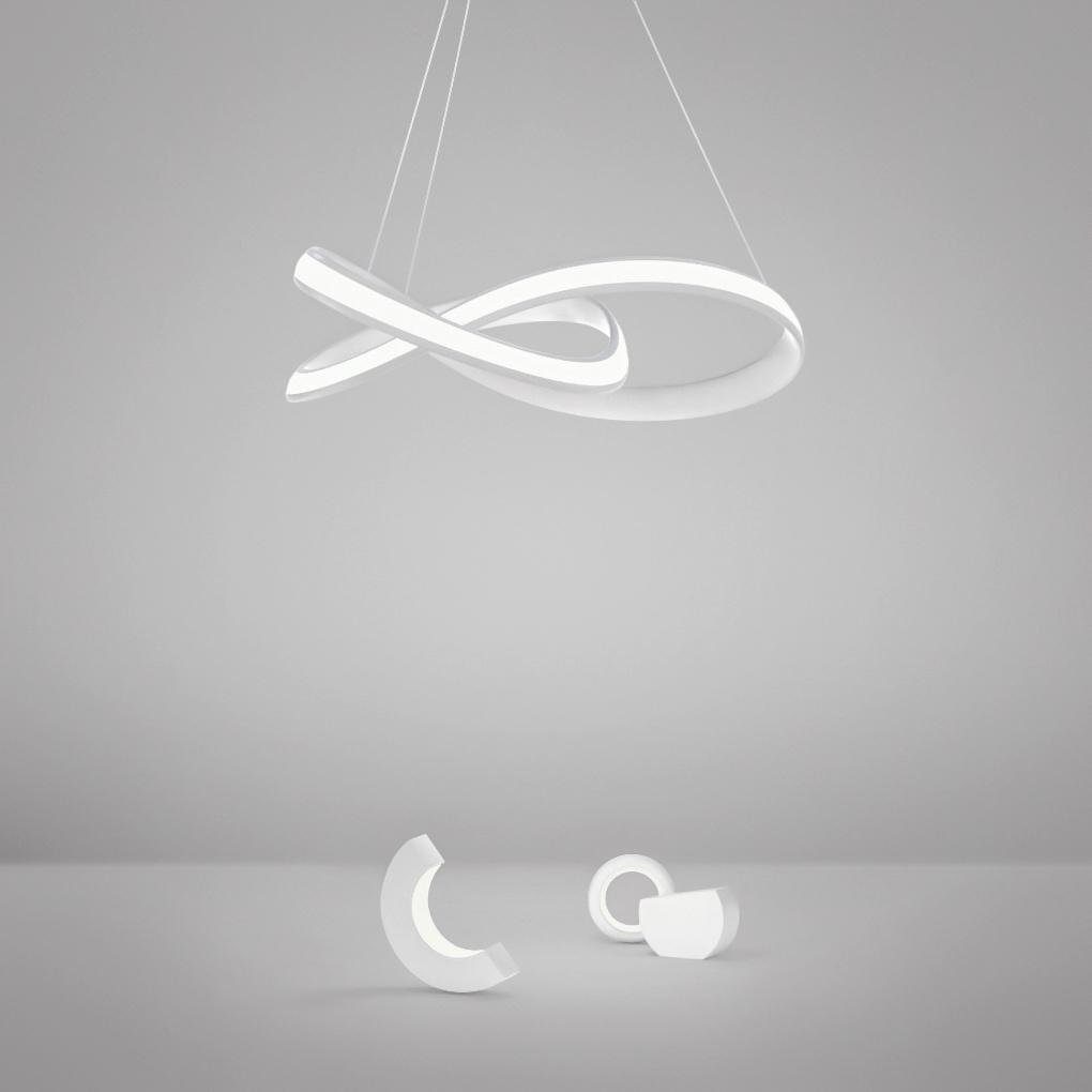 Ribbon Dining Room Chandelier Modern Chandelier with Remote Control-Lighom