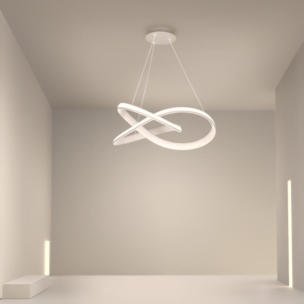 Ribbon Dining Room Chandelier Modern Chandelier with Remote Control-Lighom
