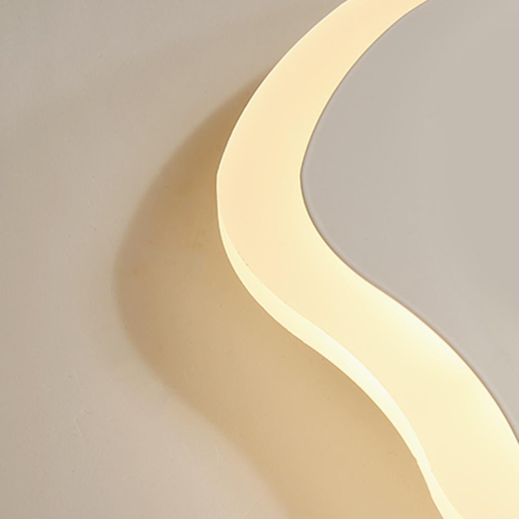 Modern Industrial Rippled White Flush Mount Ceiling Light for Bedroom-Lighom