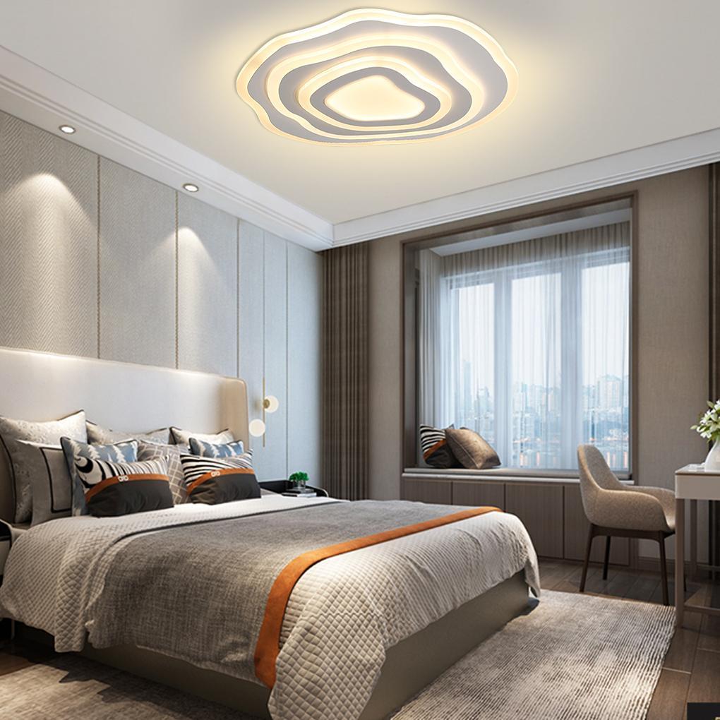 Modern Industrial Rippled White Flush Mount Ceiling Light for Bedroom-Lighom