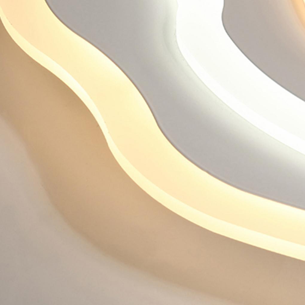 Modern Industrial Rippled White Flush Mount Ceiling Light for Bedroom-Lighom