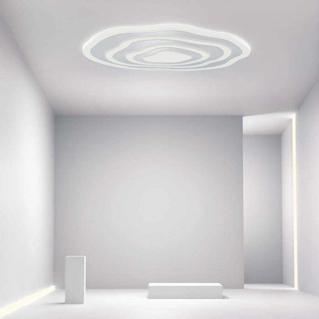 Modern Industrial Rippled White Flush Mount Ceiling Light for Bedroom-Lighom
