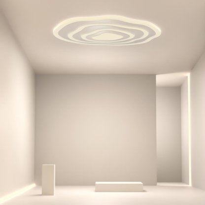 Modern Industrial Rippled White Flush Mount Ceiling Light for Bedroom-Lighom