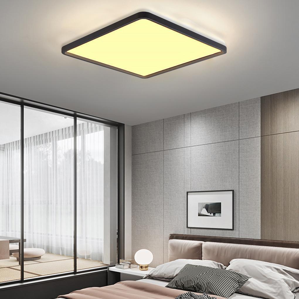 Modern Flat Industrial Black Flush Mount Ceiling Lights for Kitchen Dining Room Lighting-Lighom