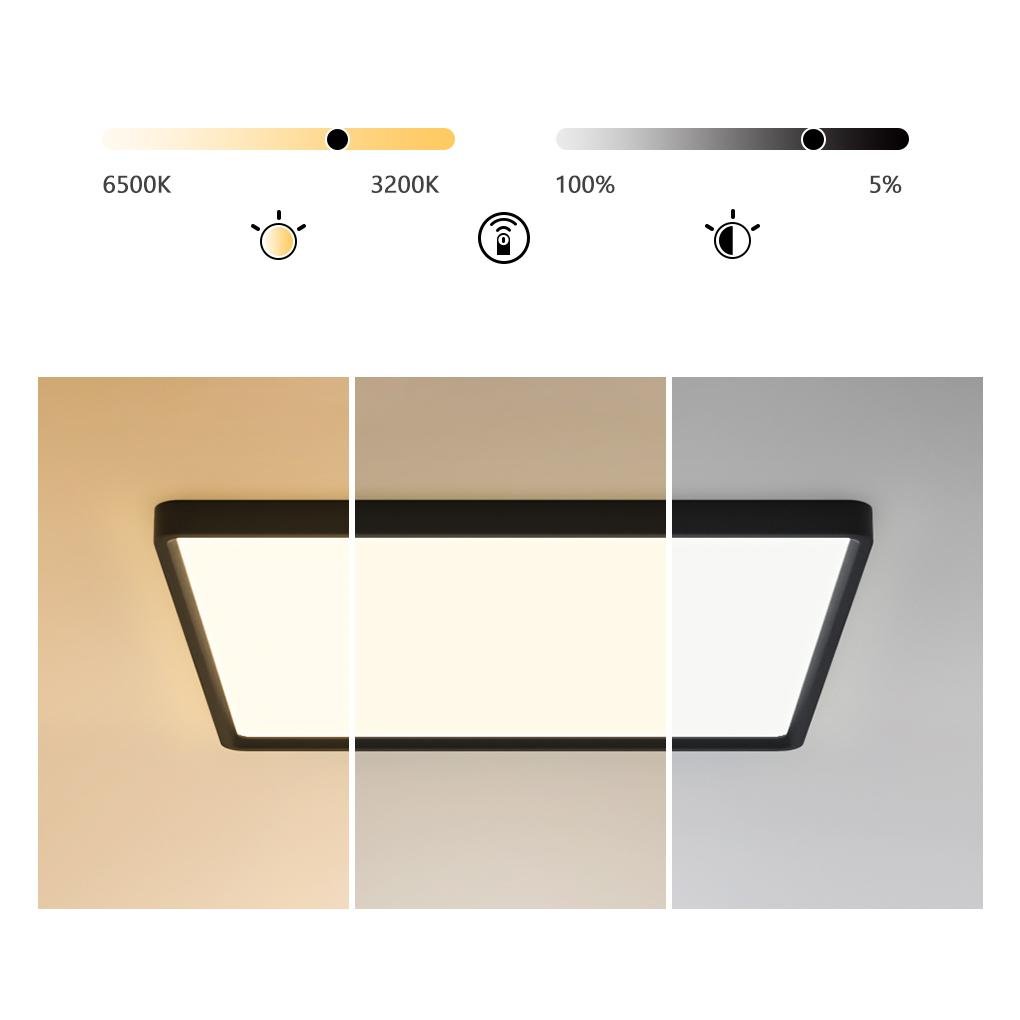Modern Flat Industrial Black Flush Mount Ceiling Lights for Kitchen Dining Room Lighting-Lighom