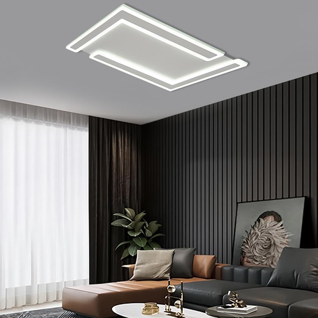 Flat Geometric LED Flush Mount Kitchen Ceiling Light — White