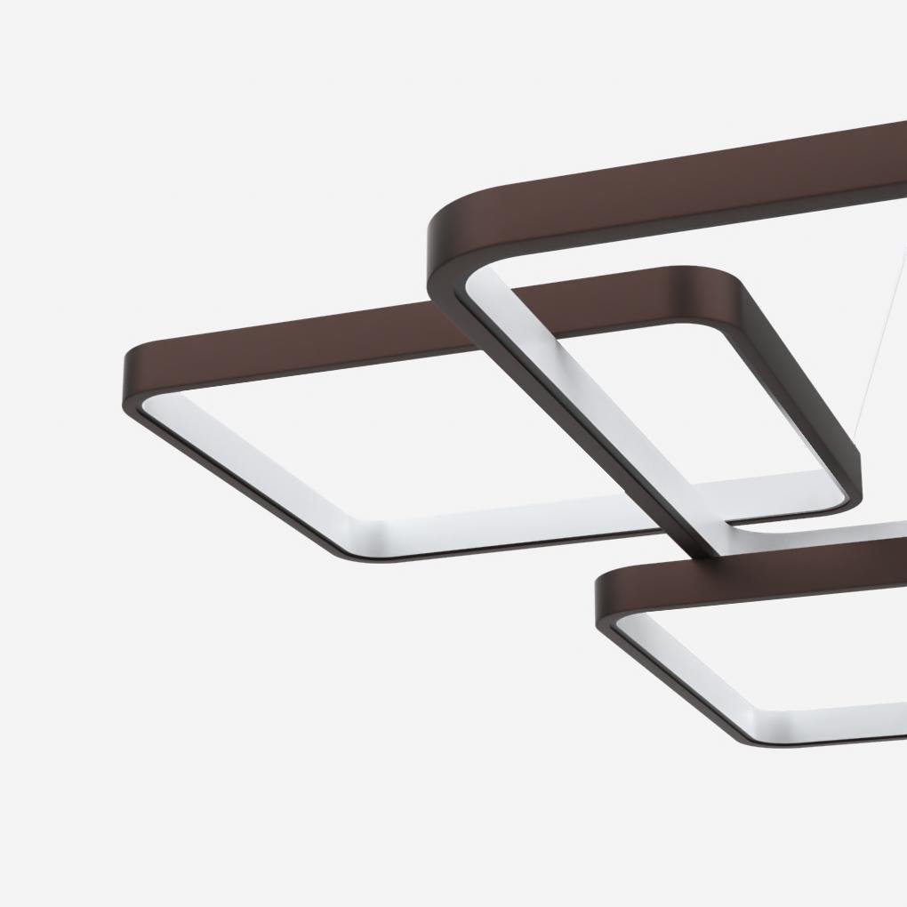 Modern LED Square Chandelier Foyer Chandelier with Remote Control for Living Room-Lighom