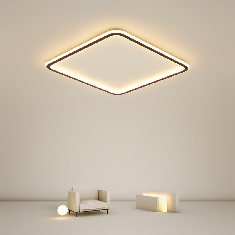 Square Industrial Black Flush Mount Ceiling Lights for Bedroom-Lighom