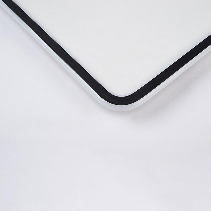 Modern Rectangular Black Flush Mount with Edge and Remote