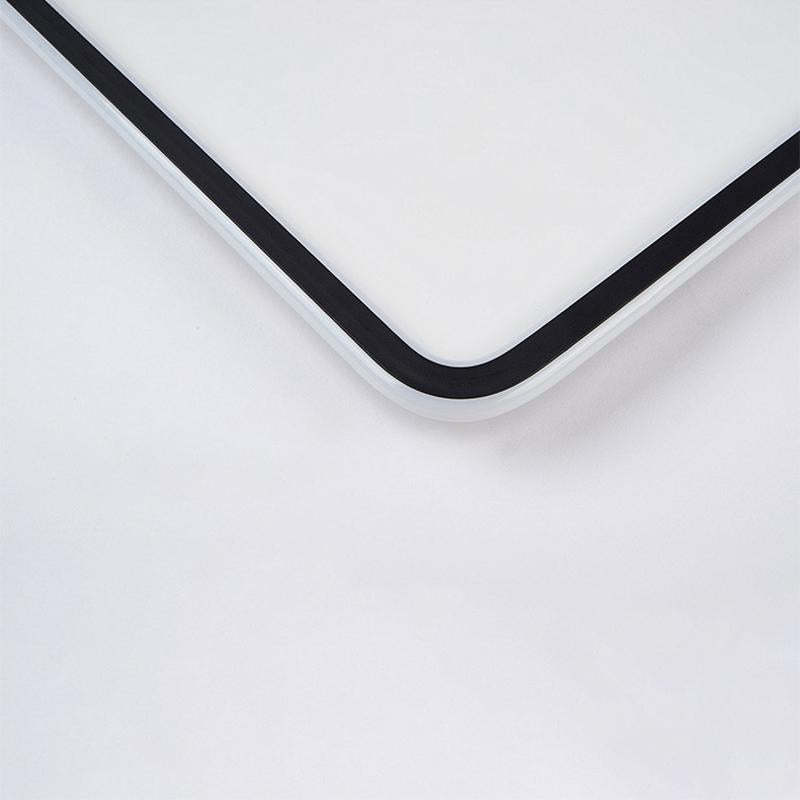 Modern Rectangular Black Flush Mount with Edge and Remote