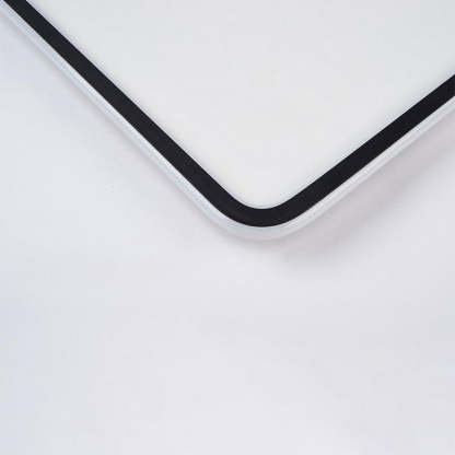 Modern Rectangular Black Flush Mount with Edge and Remote