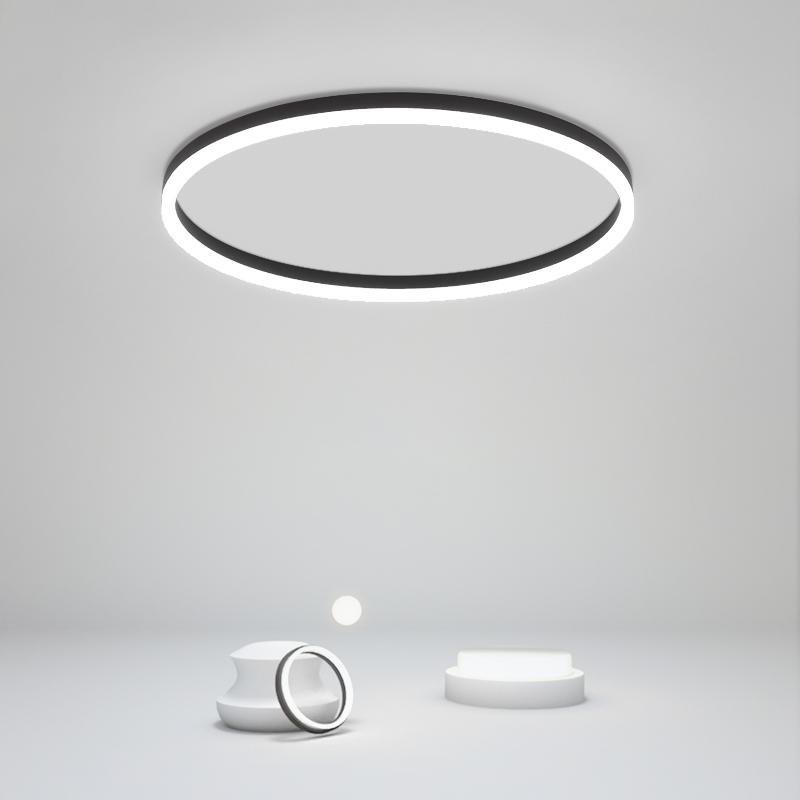 Black Round Flush Mount Kitchen Dining Ceiling Light