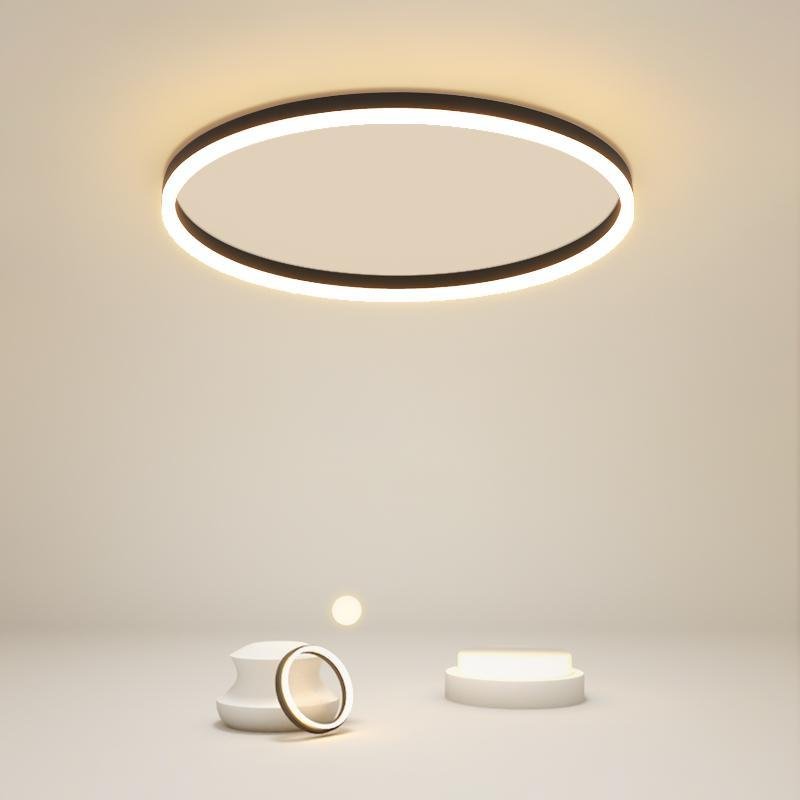 Black Round Flush Mount Kitchen Dining Ceiling Light