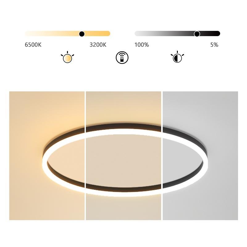 Black Round Flush Mount Kitchen Dining Ceiling Light