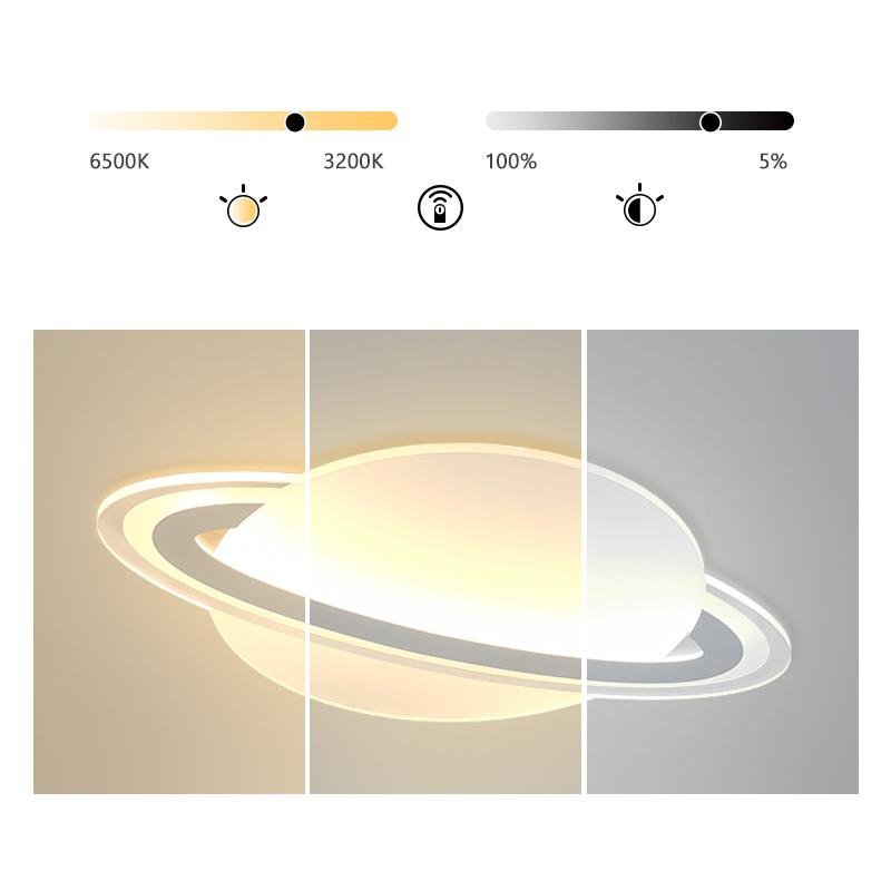 Modern Planet Dimmable LED Flush Mount with Remote