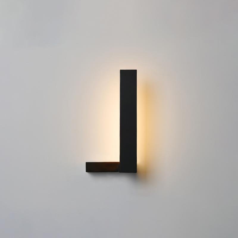 Modern LED L Shaped Black White Wall Sconce-Lighom