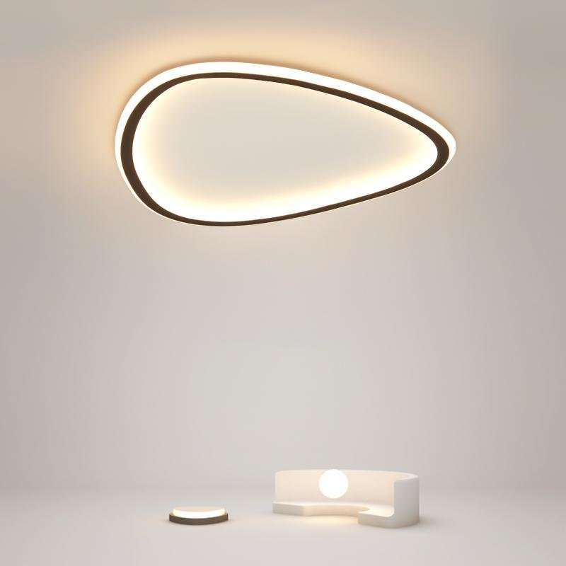 Black Abstract Shaped Industrial Flush Mount Bedroom Ceiling Lights-Lighom
