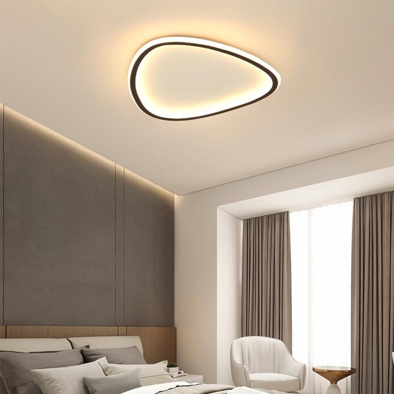 Black Abstract Shaped Industrial Flush Mount Bedroom Ceiling Lights-Lighom