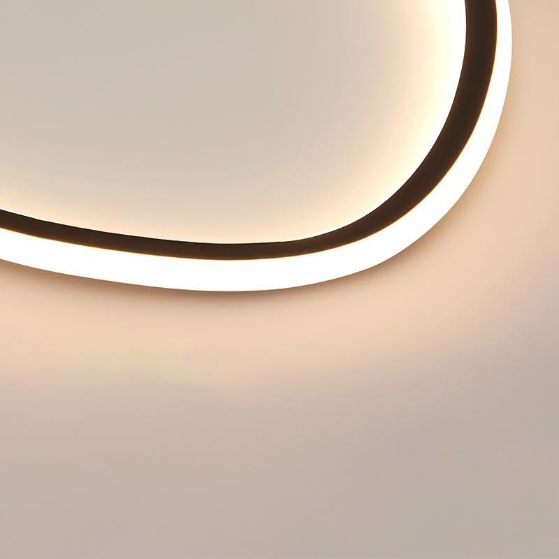 Black Abstract Shaped Industrial Flush Mount Bedroom Ceiling Lights-Lighom