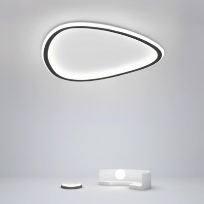 Black Abstract Shaped Industrial Flush Mount Bedroom Ceiling Lights-Lighom