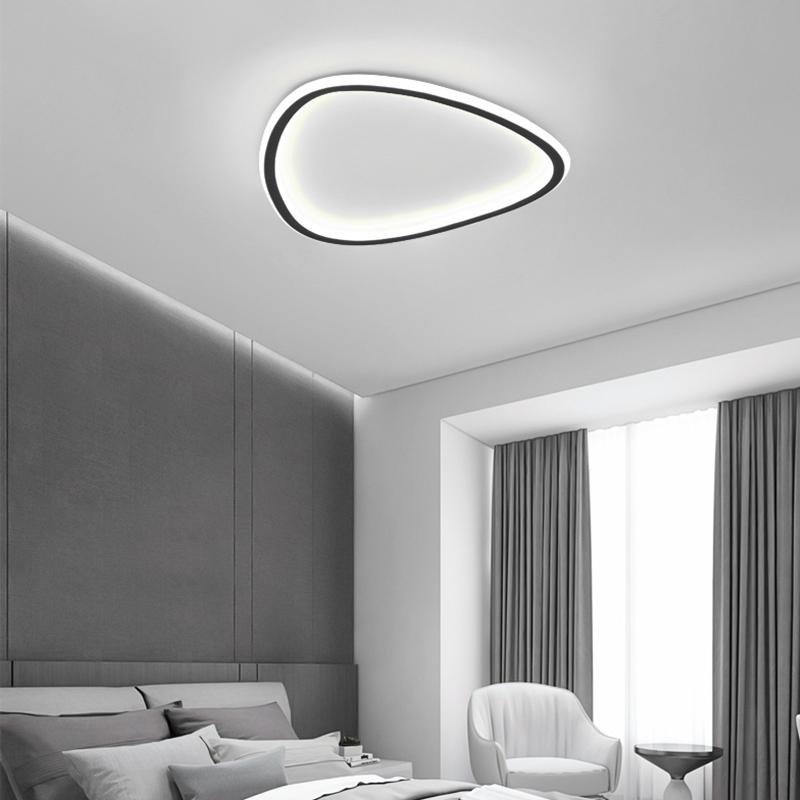 Black Abstract Shaped Industrial Flush Mount Bedroom Ceiling Lights-Lighom