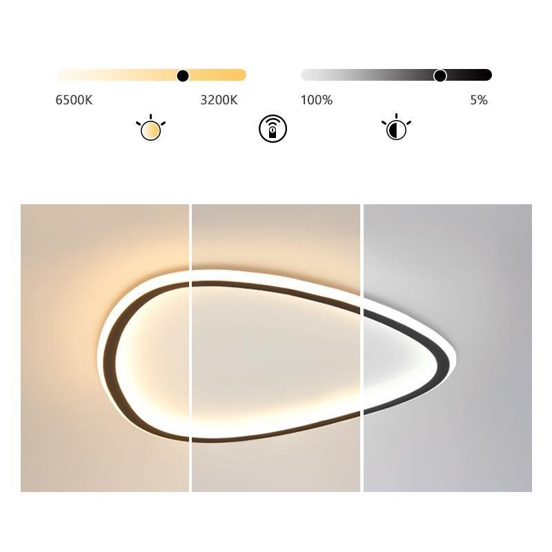 Black Abstract Shaped Industrial Flush Mount Bedroom Ceiling Lights-Lighom