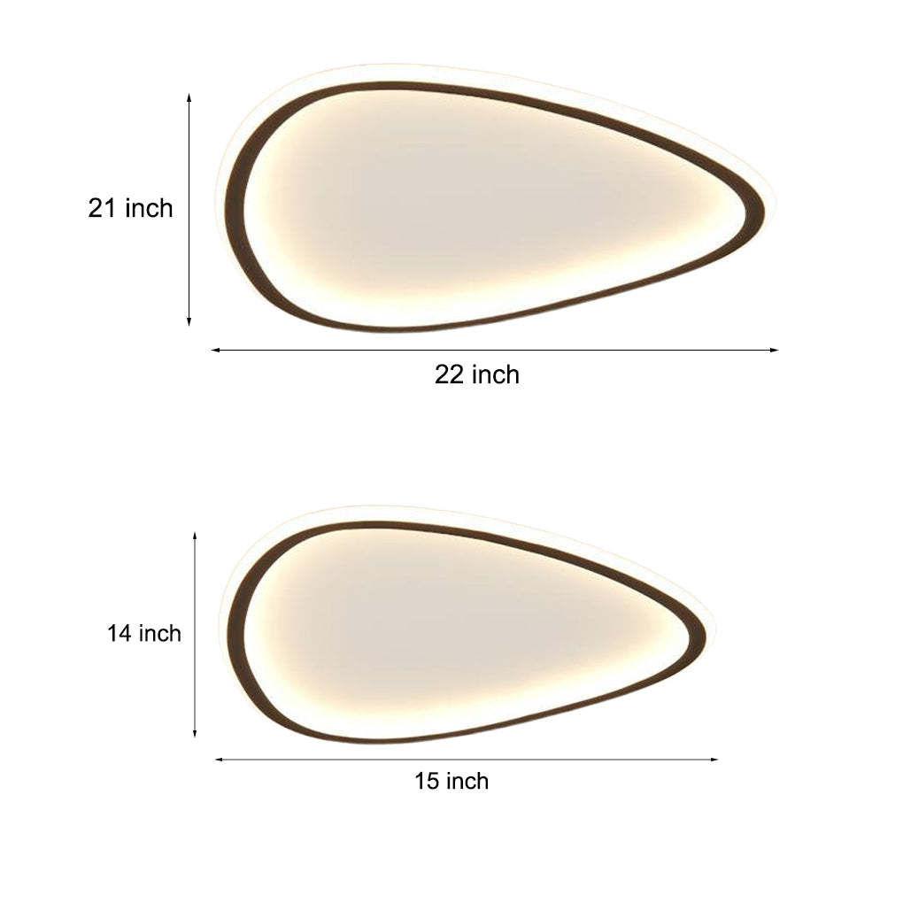 Black Abstract Shaped Industrial Flush Mount Bedroom Ceiling Lights-Lighom