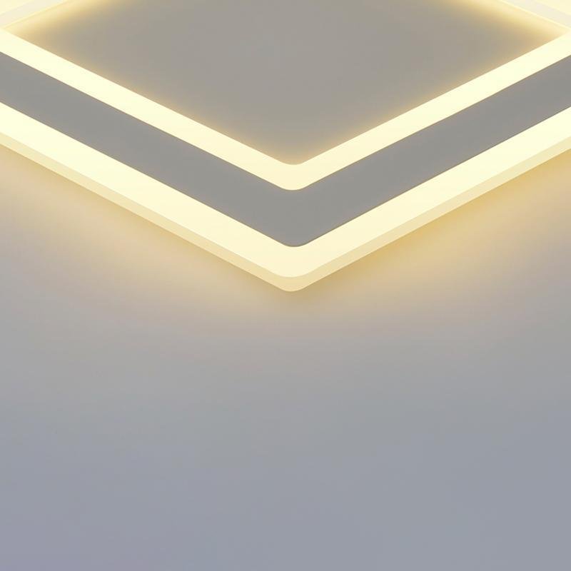 Modernist Square White Flush Mount Bedroom Ceiling Light