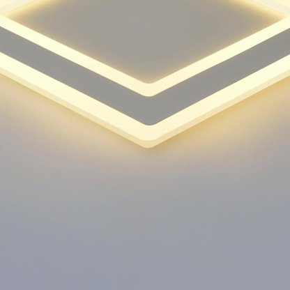 Modernist Square White Flush Mount Bedroom Ceiling Light