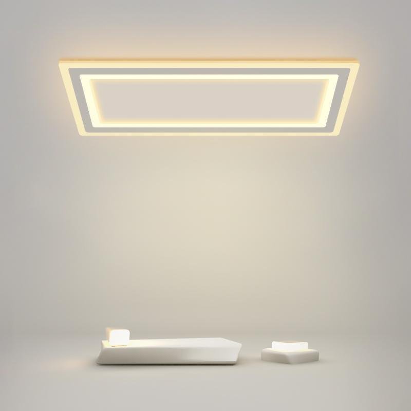 Modernist Square White Flush Mount Bedroom Ceiling Light