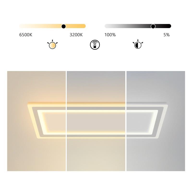 Modernist Square White Flush Mount Bedroom Ceiling Light