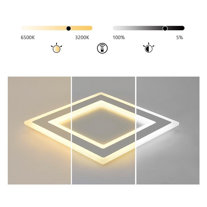 Modernist Square White Flush Mount Bedroom Ceiling Light